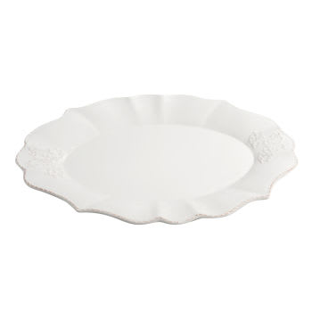 Bourgeoisie - Ovale Servierplatte aus Keramik, weiß