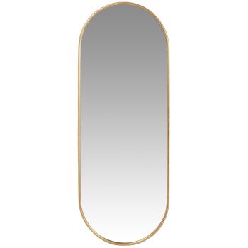 CAMBERA - Ovale spiegel met vergul metalen en goudbladeffect 30x80