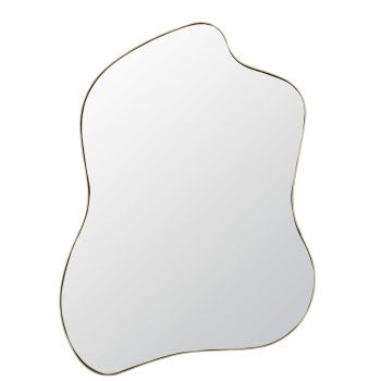 LYNN - Ovale spiegel van verguld metaal 93 x 109 cm