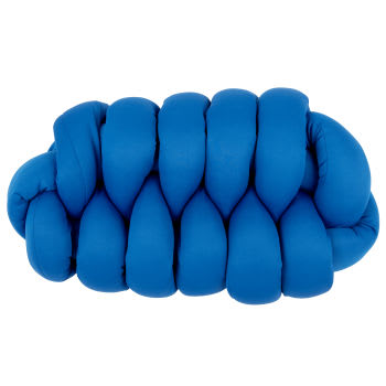 GURIS - Ovales geflochtenes Kissen, blau, 45x25x15cm