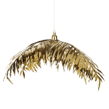 PALMA - Candeeiro de teto de folha de palmeira de metal dourado