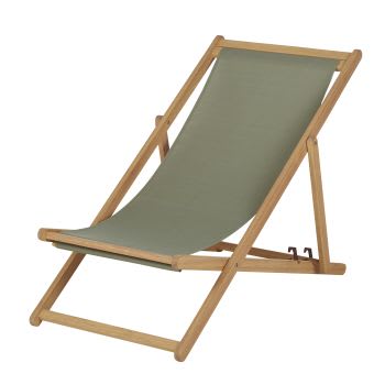 Sdraio da giardino 2 posti con schienale reclinabile in legno beige