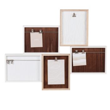 TUZ - Panel multifotos plateado, crudo, marrón y beige 48 x 60