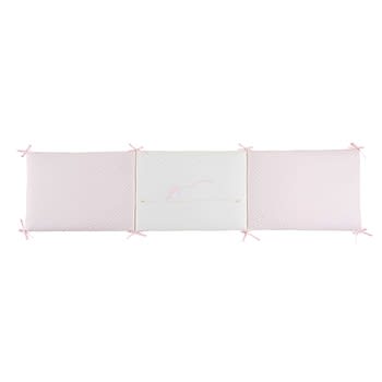 Bird Song - Paracolpi lettino per neonato rosa e bianco in cotone