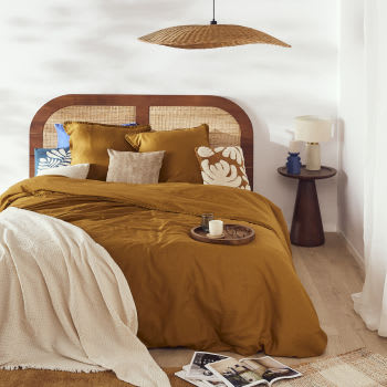 MARTINE - Parure da letto in cotone biologico color bronzo 240x260 cm