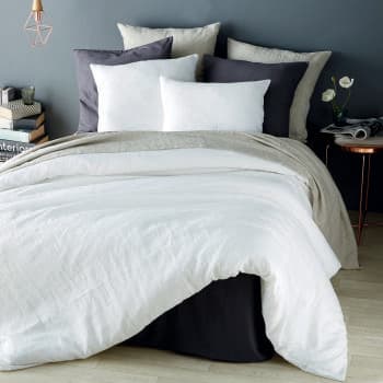 Parure da letto in lino lavato bianca, 240x260