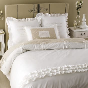 Housse de couette hôtellerie en percale de coton blanc 150x220