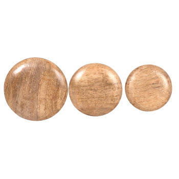 SANAA - Patères rondes en bois de manguier (x3)
