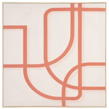 PESCARA - Bedrukt doek met reliëf, oranje en wit, 60 x 60 cm