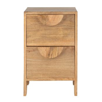 MELVIN - Petit meuble 2 tiroirs en bois de manguier massif