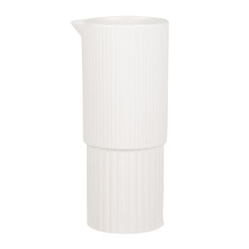 ULYSSE - Pichet en céramique striée blanc mat 1,2L
