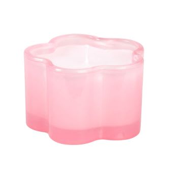 PINK FLOWER - Blumenförmige Duftkerze in rosafarbenem Glasgefäß