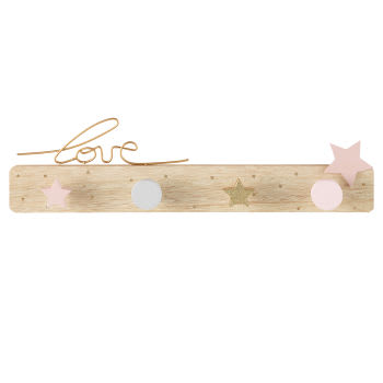 MILA - Pink, Gold and Grey 4-Hook Coat Rack