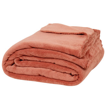 Chaleur - Plaid en polaire de polyester recyclé rose 230x150