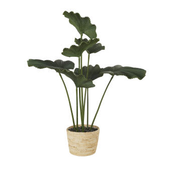 ANTHONIN - Planta verde artificial com vaso em fibra vegetal