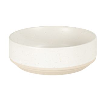 BRASILIA - Set aus 2 - Poke Bowl aus weißem Steingut mit mehrfarbigem gesprenkeltem Muster