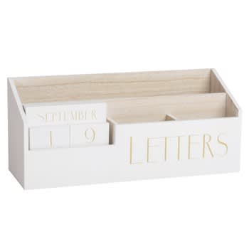 LETTERS - Porta-cartas com calendário branco 