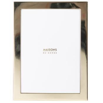Laura Ashley Cornice portafoto smaltata rosa 5x7, bordo in metallo dorato con cavalletto, per bancone, bancone, espositore da tavolo, libreria, scrivania, decorazione da parete, galleria fotografica
