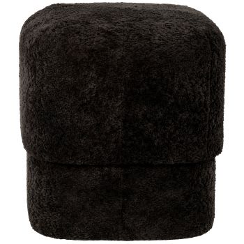 Lou - Pouf bouclettes noires