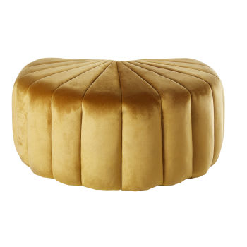 Pouf coquillage en velours doré