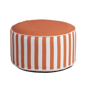 CHRISTEL - Pouf gonflable orange et blanc