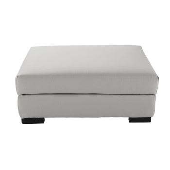 Pouf / repose-pieds en velours côtelé gris clair Modulo | Maisons du Monde