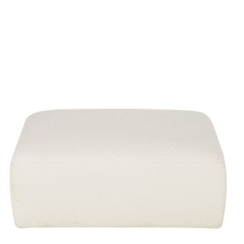 Flake - Pouf pour canapé modulable tissu écru effet laine bouclée