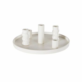 AURIGA - Prato de velas em cerâmica branca