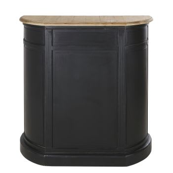 Provence - Mueble bar en negro y beige con 2 cajones, 3 baldas y espacio para botellas