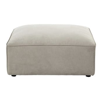 Malo - Puf para sofá modular de lino tela beige