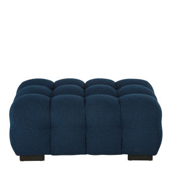 Lilo - Pufe em tecido azul-noite com efeito de lã bouclé