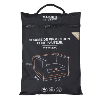 Puravida - Housse de protection pour fauteuil de jardin noire H70