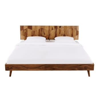 Quadra - Vintage-Bett aus massivem Sheesham-Holz, 180x200