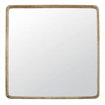 MASSAINI - Quadratischer Spiegel aus braunem Mangoholz, 120x120cm