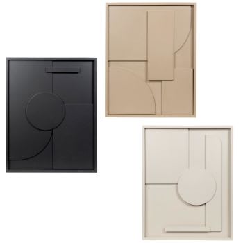 NORAH - Quadri nero, beige ed écru (x3) 32x40 cm