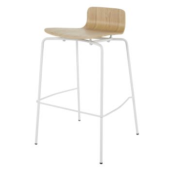 Sedia da bar scandinava bianca e rovere H81 Ice