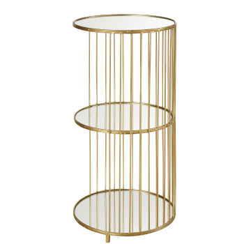 SHELLY - Regal mit 3 Einlegeböden aus Glas und goldfarbenem Metall