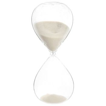 TUZ - Reloj de arena de cristal reciclado transparente y blanco