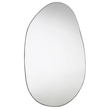 ROCK - Specchio ovale in metallo nero 100x170 cm