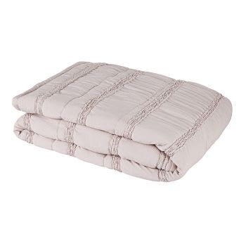 Tête de lit en boutis uni pur coton - Rose Poudré
