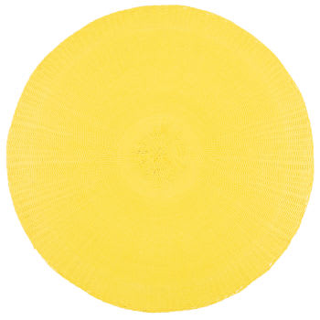 Set van 4 - Ronde placemat van geel papier D38