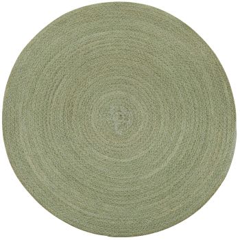 Ronde placemat van jute - groen - Ø38 cm