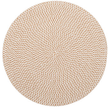 BASILE - Set van 2 - Ronde placemat van papier - mosterdgeel/wit Ø38 cm