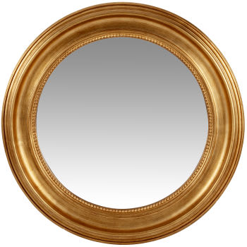 ANNABELLE - Ronde spiegel met grenenhouten sierlijst, D83