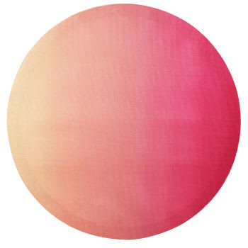 ALDA - Runde bedruckte Leinwand mit Farbverlauf, orange, gelb und rosa, D70cm