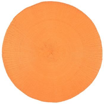 Set aus 3 - Rundes Tischset aus orangem Papier, D38cm