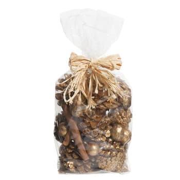 Sachet of Pine Cones, Gold