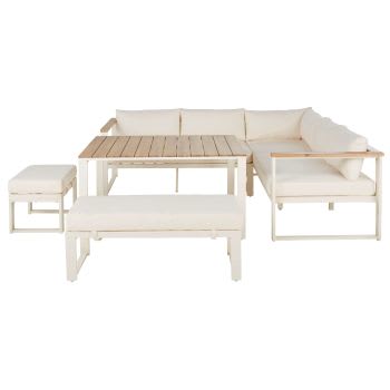Salon de jardin:table 200cm + 8 fauteuils resine - OOGarden