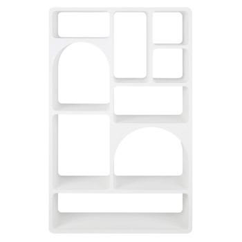 Santorino - Etagère en bois effet béton blanc mat 100x165