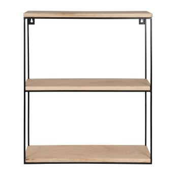 2 Mensole Da Parete Flottanti In Legno Tung E Metallo | Scaffali A Muro Per Decorazione, Libri E Piante | Marrone